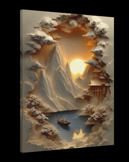 "Silent Passage" - Sculpted Textured Canvas Wall Art Print