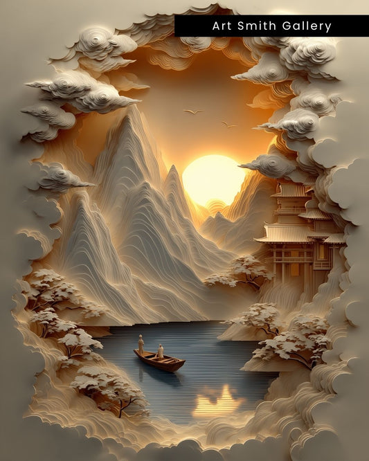 "Silent Passage" - Sculpted Textured Canvas Wall Art Print