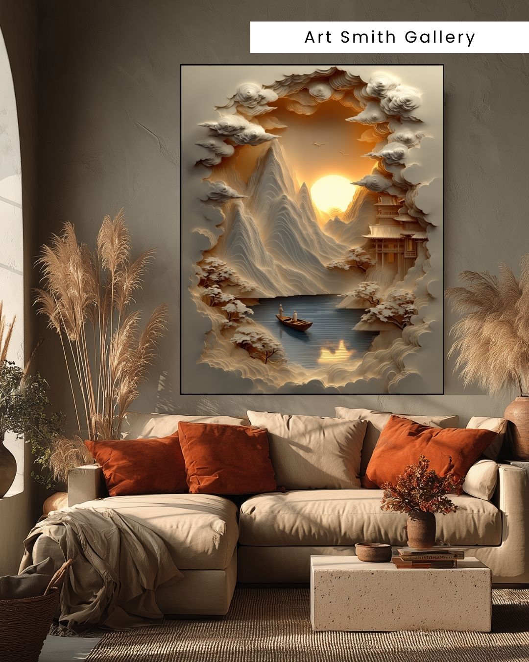"Silent Passage" - Sculpted Textured Canvas Wall Art Print