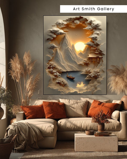 "Silent Passage" - Sculpted Textured Canvas Wall Art Print