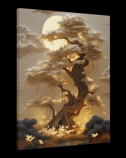 "Halo Dawn" - Sculpted Textured Canvas Wall Art Print