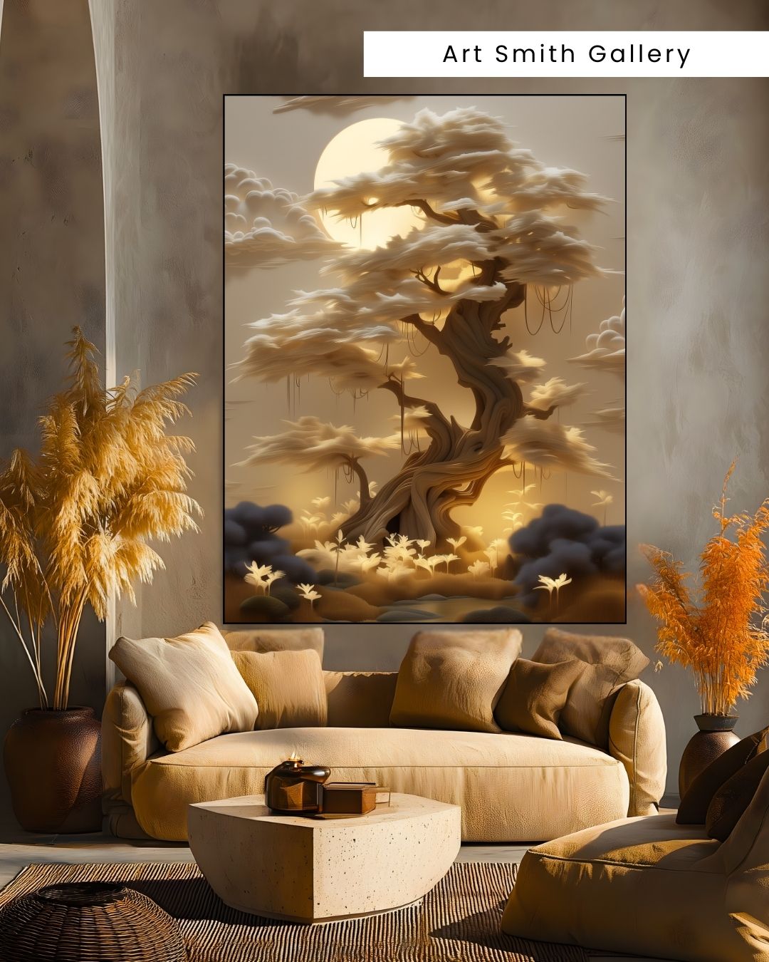 "Halo Dawn" - Sculpted Textured Canvas Wall Art Print