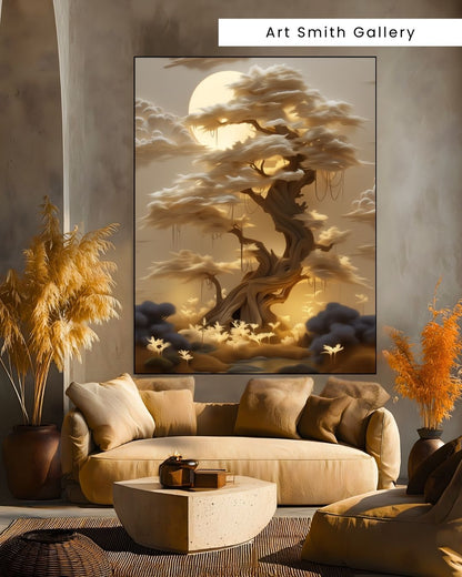 "Halo Dawn" - Sculpted Textured Canvas Wall Art Print