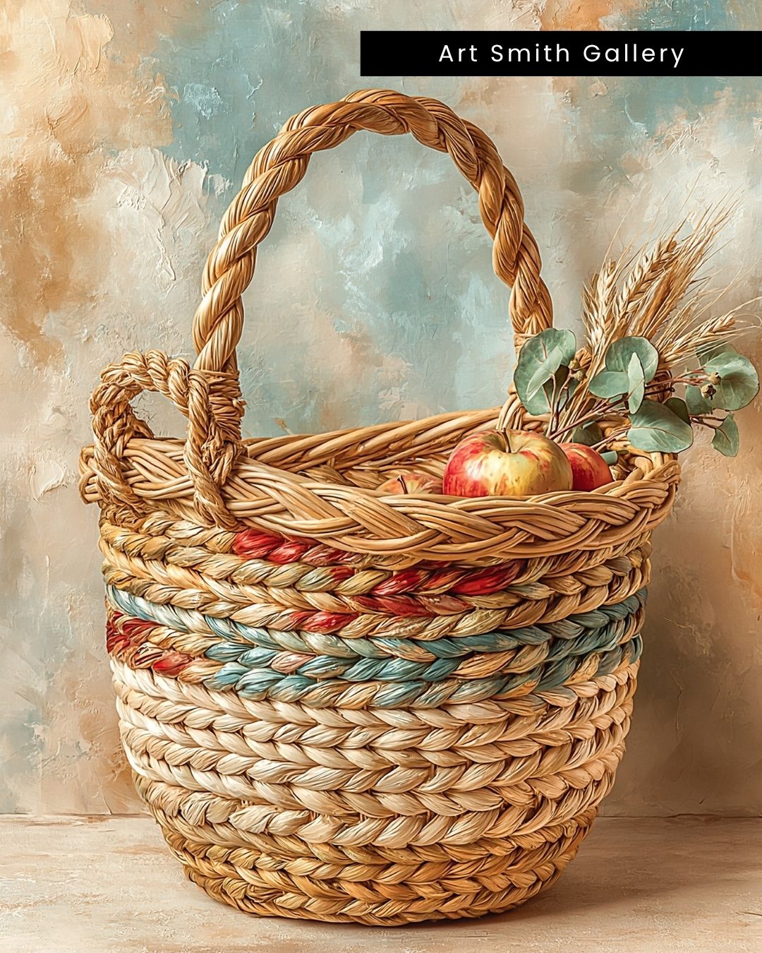 "Woven Basket" - Mediterranean Fine Art Canvas Wall Art Print