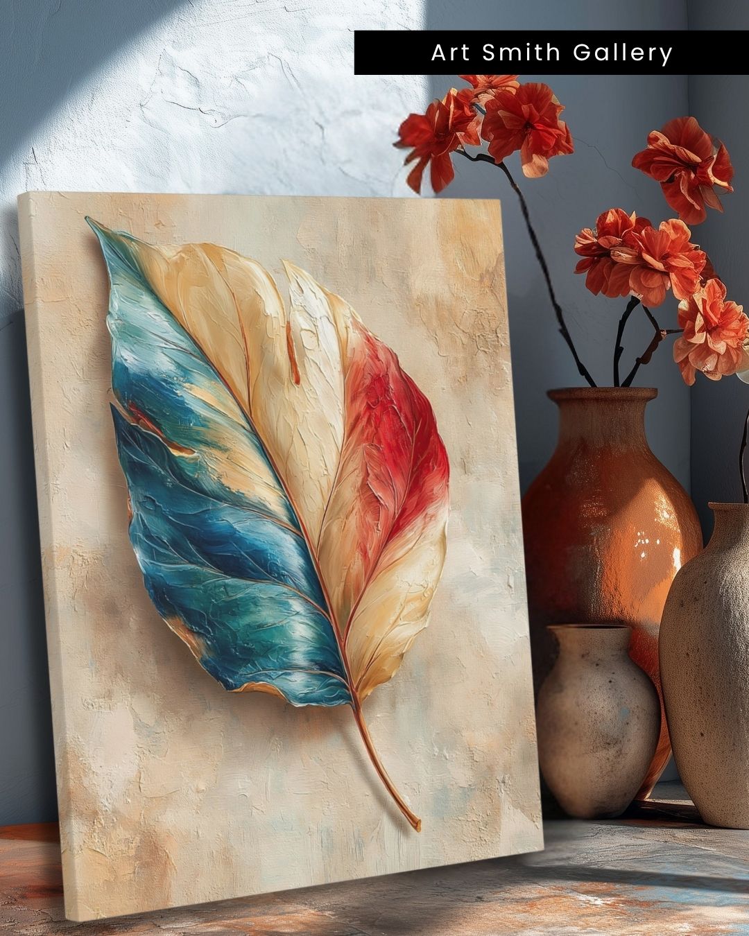 "Feathered Tones" - Mediterranean Fine Art Canvas Wall Art Print