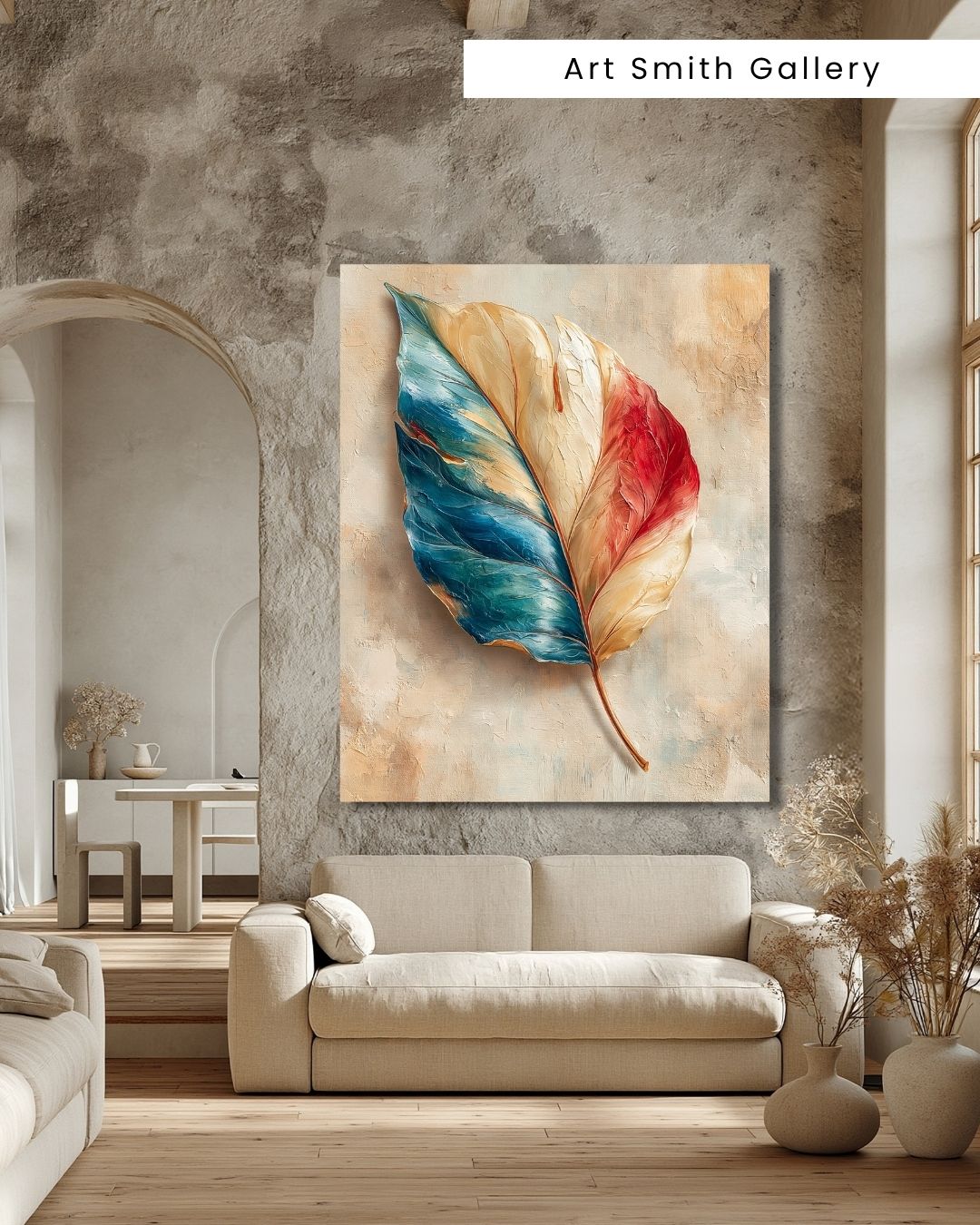 "Feathered Tones" - Mediterranean Fine Art Canvas Wall Art Print