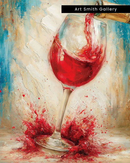 "Wine Splash" - Mediterranean Fine Art Canvas Wall Art Print