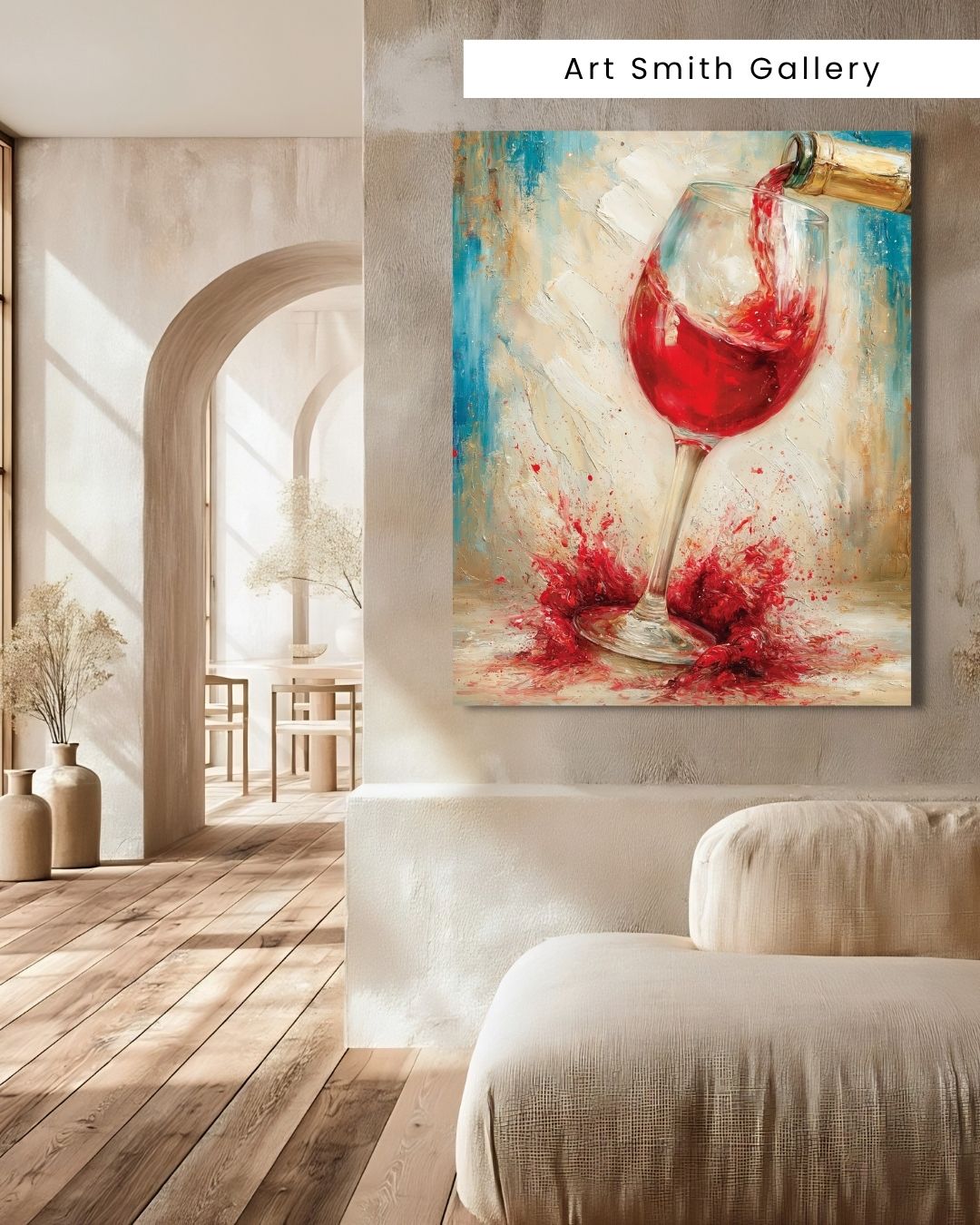 "Wine Splash" - Mediterranean Fine Art Canvas Wall Art Print