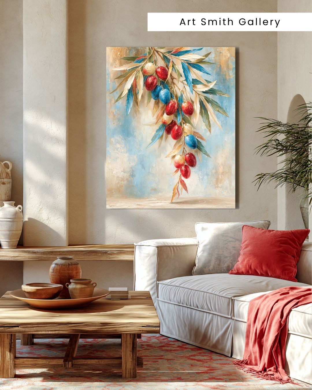 "Olive Branch Grace" - Mediterranean Fine Art Canvas Wall Art Print