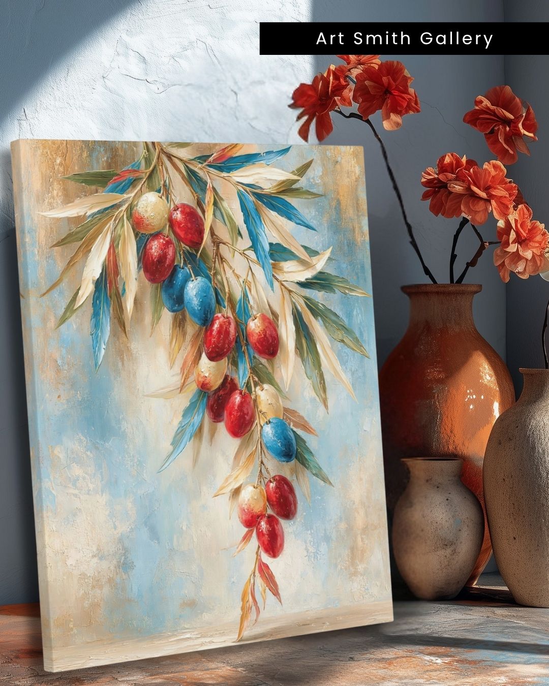 "Olive Branch Grace" - Mediterranean Fine Art Canvas Wall Art Print