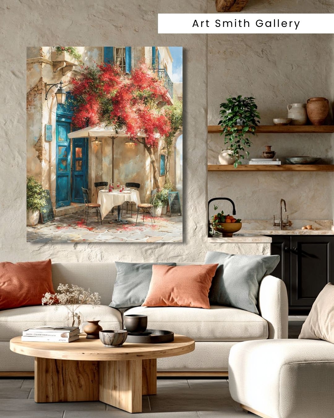 "Gathered in Bloom" - Mediterranean Fine Art Canvas Wall Art Print