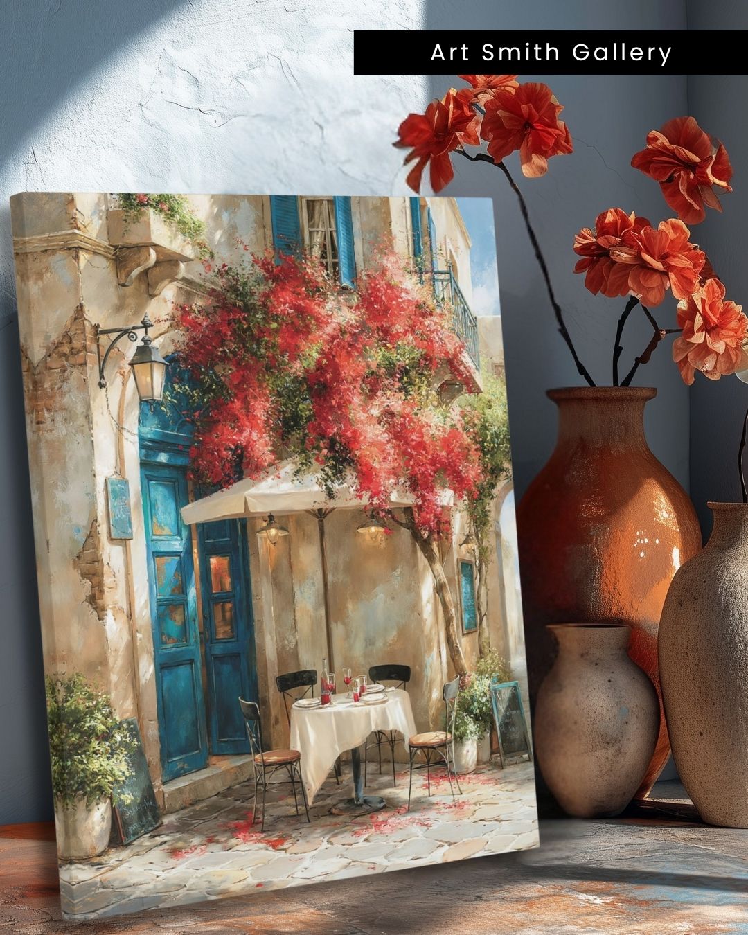 "Gathered in Bloom" - Mediterranean Fine Art Canvas Wall Art Print