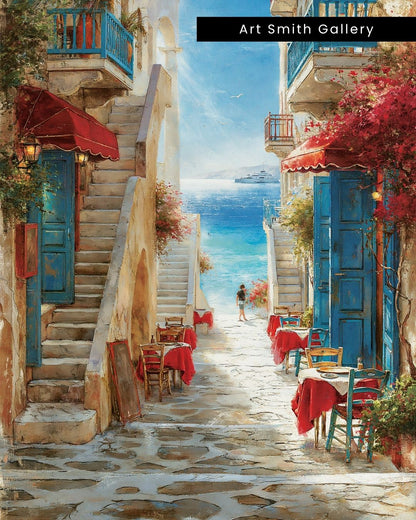 "Passage to the Sea" - Mediterranean Fine Art Canvas Wall Art Print