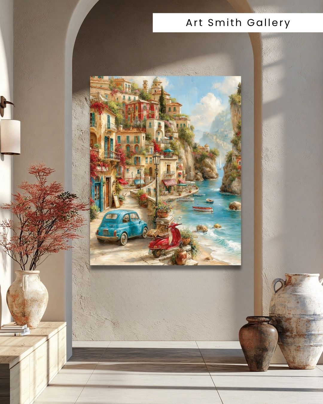 "Layered by the Sea" - Mediterranean Fine Art Canvas Wall Art Print