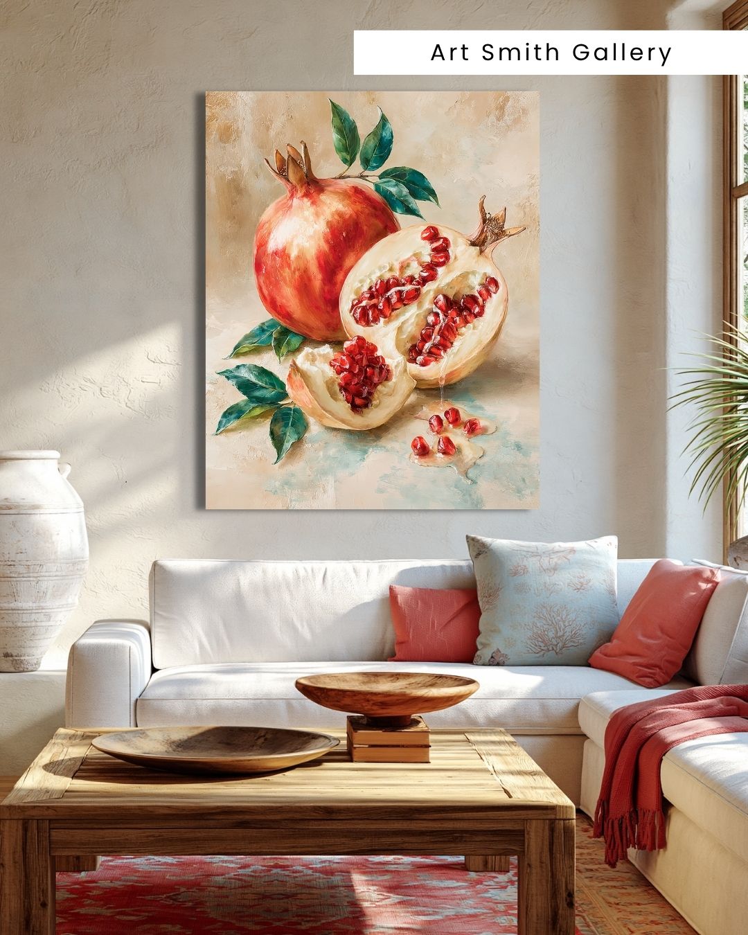 "Burst of the Pomegranate" - Mediterranean Fine Art Canvas Wall Art Print