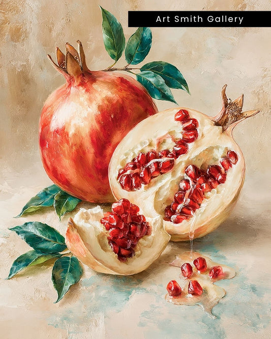 "Burst of the Pomegranate" - Mediterranean Fine Art Canvas Wall Art Print